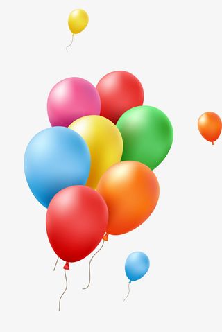 彩色漂浮气球免抠