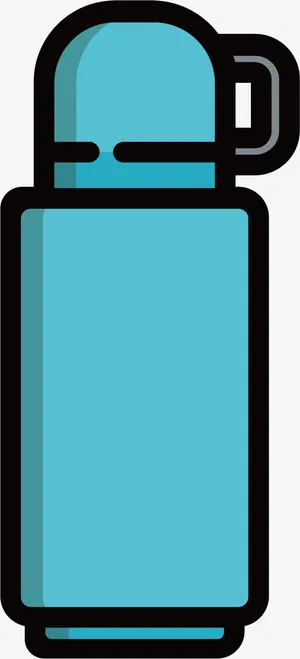 蓝色保温壶免抠图标免抠