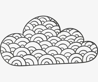 手绘花纹云朵免抠