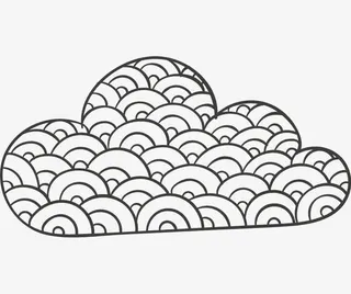 手绘花纹云朵免抠