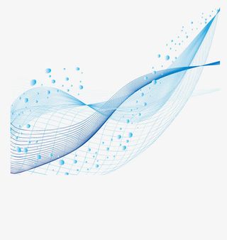 蓝色的飘带颗粒免抠