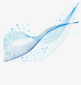 蓝色的飘带颗粒免抠