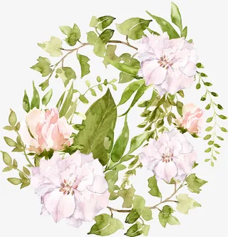 文艺清新花草海报设计装饰免抠