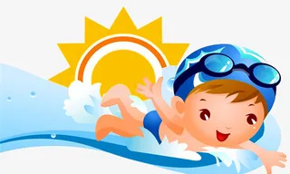 小男孩游泳免费素材免抠