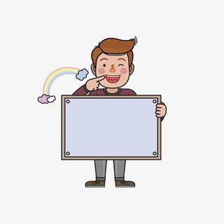 拿便利贴的阳光男孩免抠