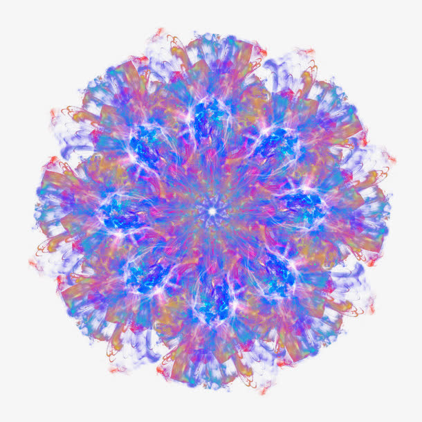 梦幻炫酷紫花花朵顶视图免抠