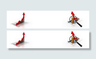 科技商务箭头趋势背景banner免抠