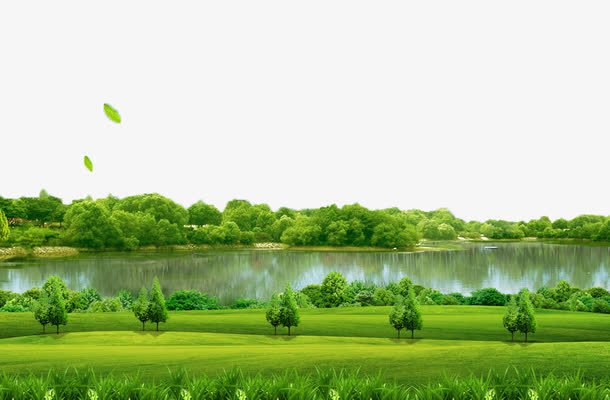 树林与湖泊免抠