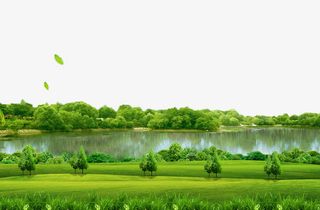 树林与湖泊免抠