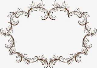欧式复古花藤边框免抠