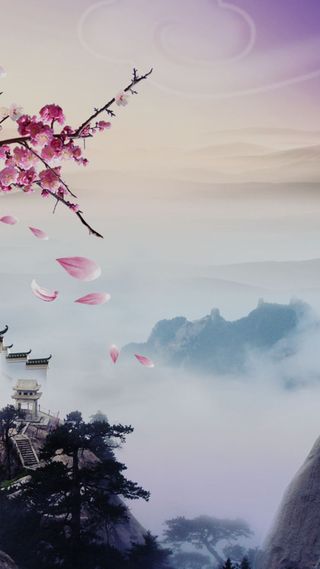 中国风山峦风光H5背景元素高清