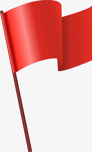 迎风飘扬的红色旗子免抠