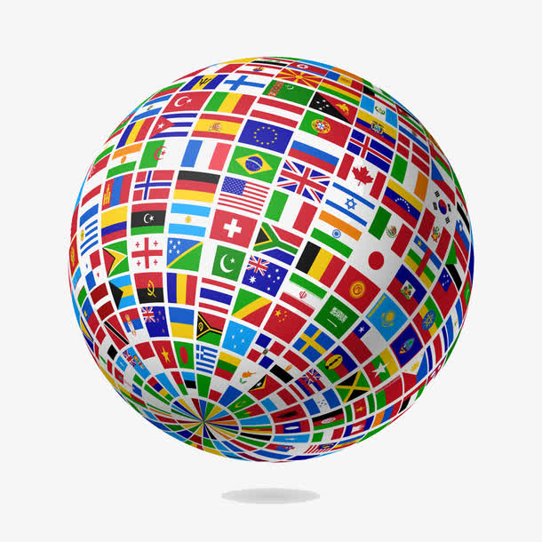 地珠上的国旗免抠