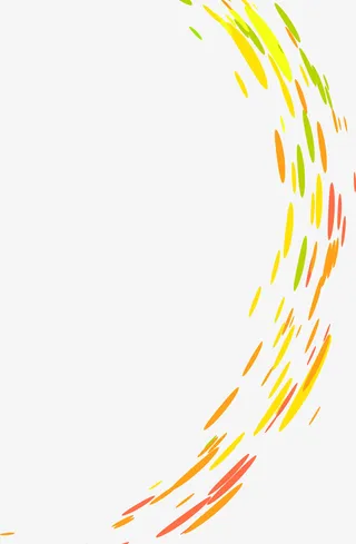 黄色圆圈弧形免抠