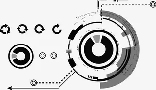 水墨矢量素材卡通水墨素材 循环免抠