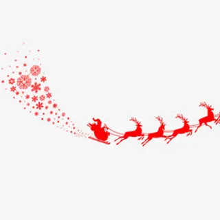 圣诞季红色麋鹿雪花素材免抠