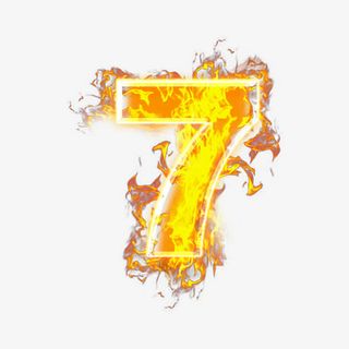 数字7火焰文字免抠