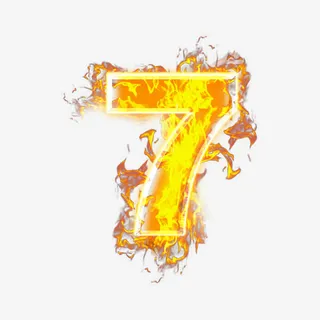 数字7火焰文字免抠