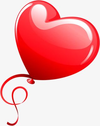 卡通爱心红色气球七夕免抠