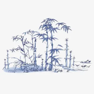 大方简洁青花瓷古代唯美免抠