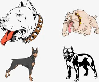 矢量凶猛的狗狗免抠