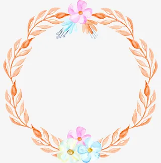 橘色花环免抠