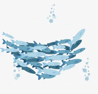 世界海洋日游动的鱼群免抠 世界海洋日游动的鱼群免抠