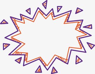 紫色线条锯齿边框免抠