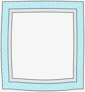 浅蓝色波点卡通手绘正方形相框免抠