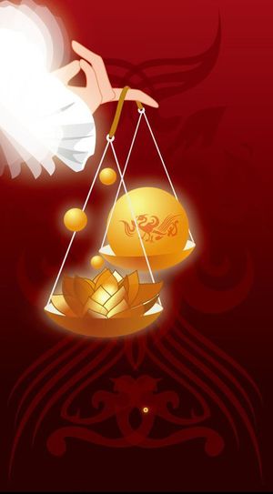 金色天平红色图案海报背景素材高清