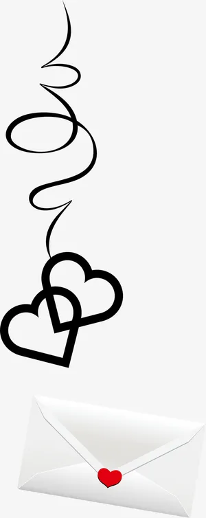 黑色情人节曲线情书免抠