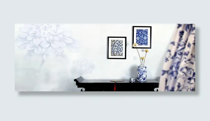 中式青花系列中国风海报免抠