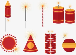 矢量图炮竹免抠