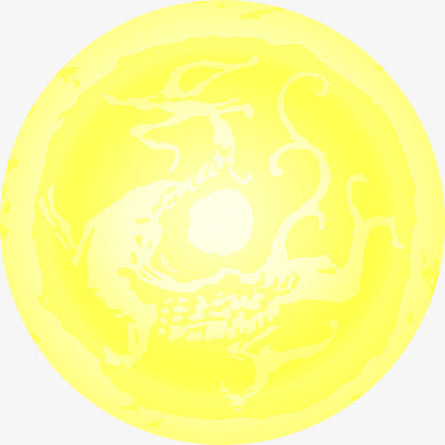 黄色圆月素材免抠