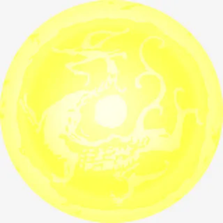 黄色圆月素材免抠