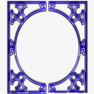 蓝色边框图案免抠