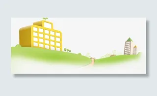 春天黄色建筑楼房免抠