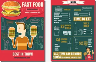 矢量餐饮宣传单免抠