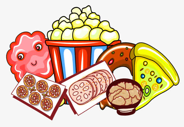 卡通休闲食品免抠