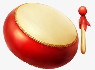 卡通敲锣鼓免抠