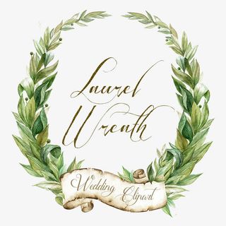 手绘复古清新绿色橄榄枝花环边框免抠