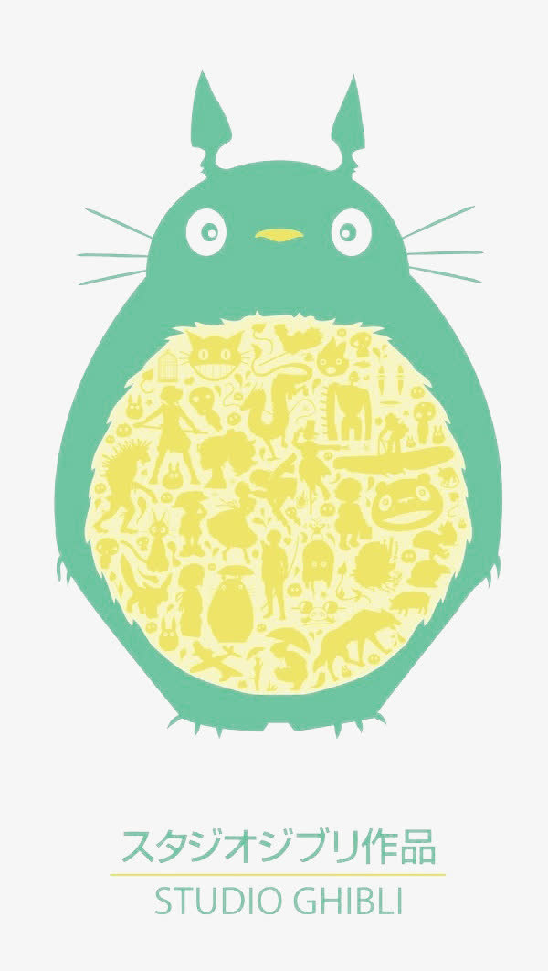 绿色龙猫元素免抠