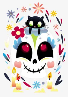 可爱的骷髅头免抠