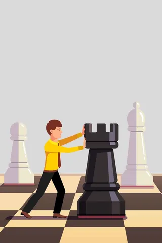 国际象棋灰色卡通手绘简约背景高清