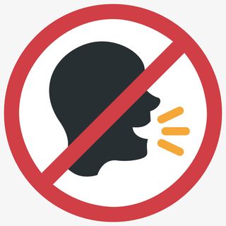 严禁大声讲话插画免抠