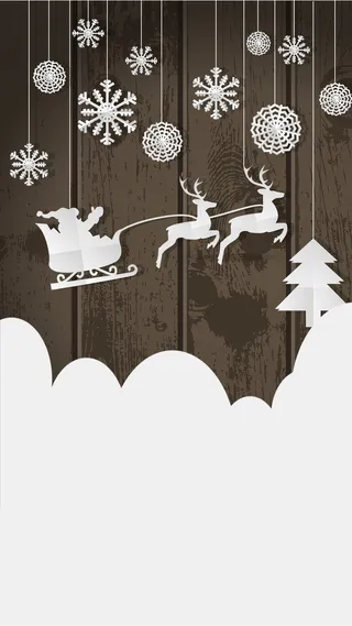 简约文艺扁平圣诞节H5背景图高清