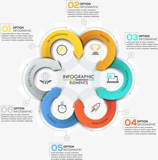 矢量梅花形状数据统计图免抠