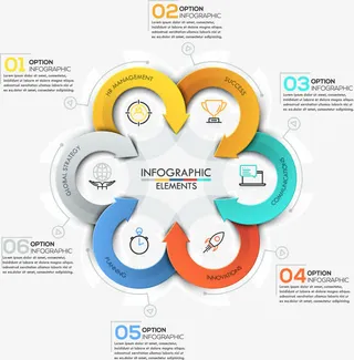 矢量梅花形状数据统计图免抠