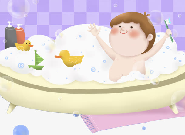 浴盆里的宝宝免抠