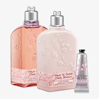 欧舒丹甜蜜樱花沐浴手霜3件套免抠